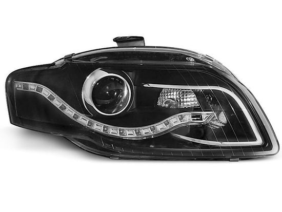 Передние фары Audi A4 B7 daylight black