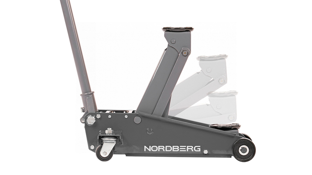 NORDBERG (N32030G) Домкрат подкатной 3 т с резиновой насадкой, быстрый подъем