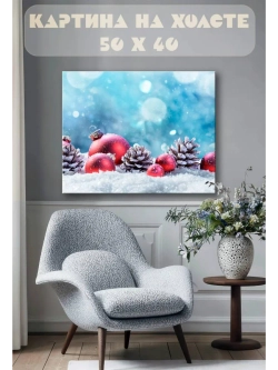 Картина на стену 40 X 50 Новогодние шары