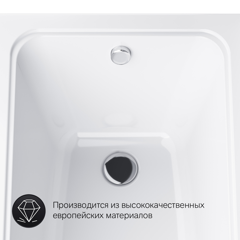 W90A-160-070W-A Gem, ванна акриловая A0 160x70 см, шт