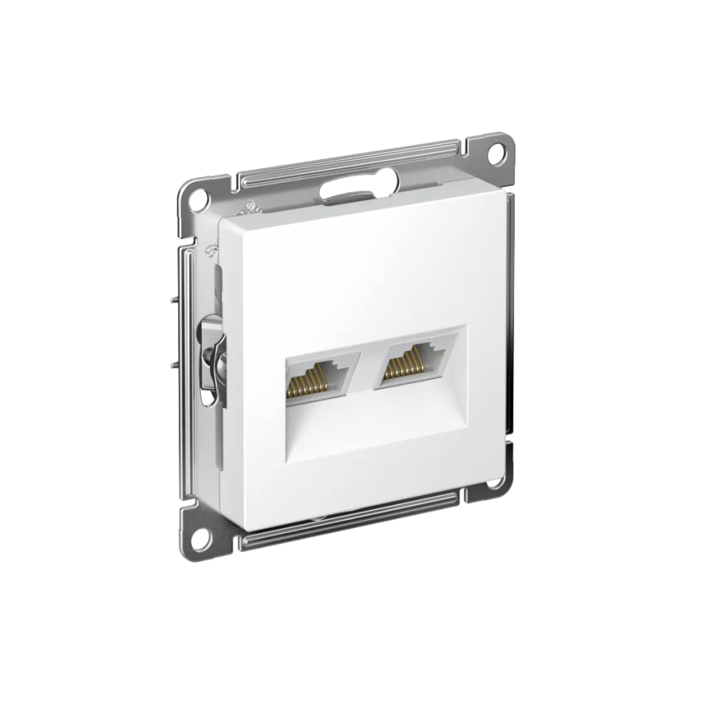 ATLASDESIGN РОЗЕТКА двойная компьютерная RJ45+RJ45 кат. 5e, механизм, ЛОТОС