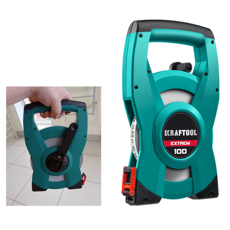 Мерная лента геодезическая стальная KRAFTOOL EXTREM 100 м 34185-100