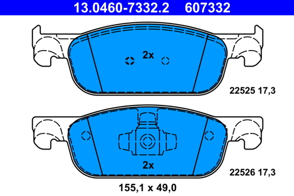 ATE - 13046073322-ATE - Brake Pad Set, disc brake