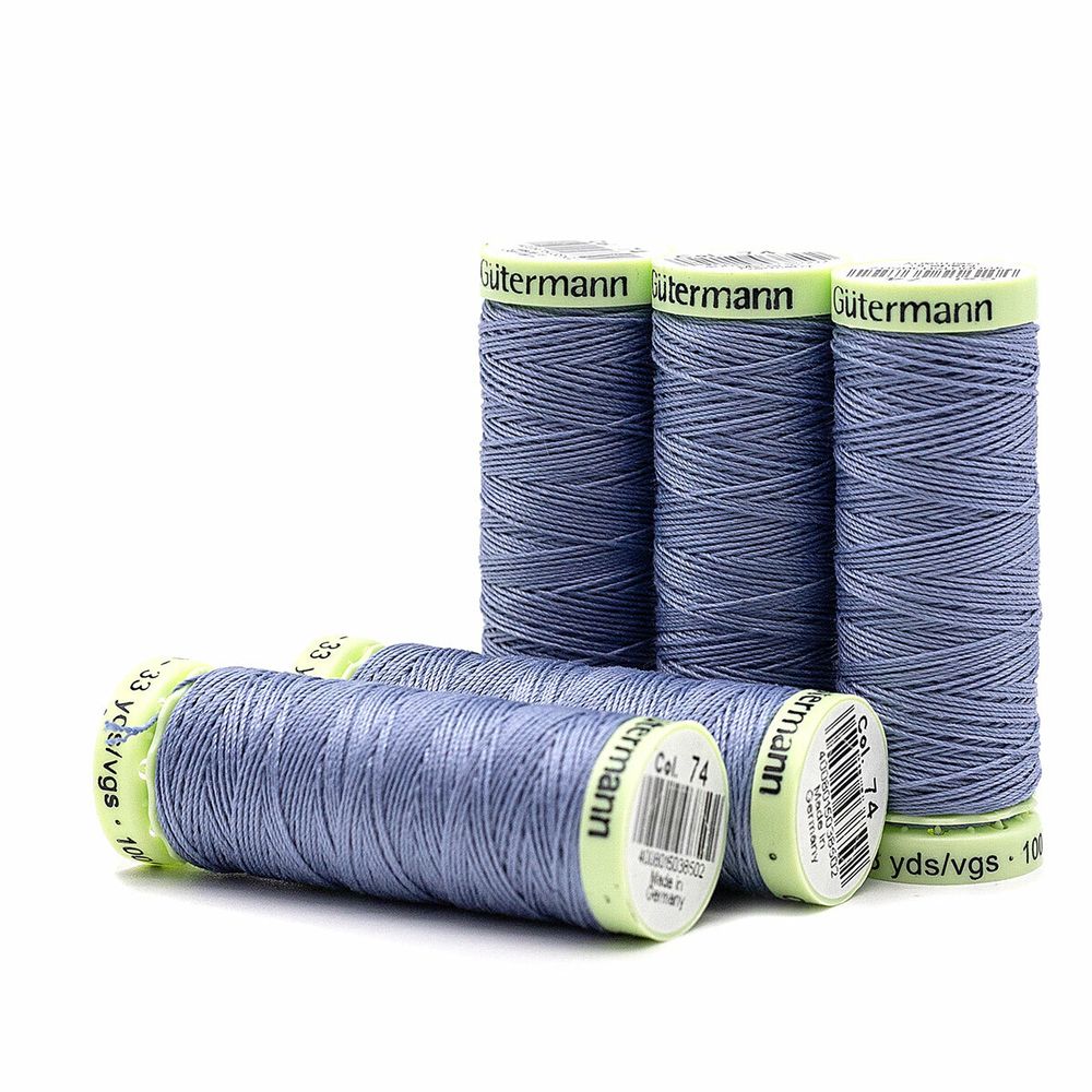 Нитки отделочные Gutermann Top Stitch 30 (30 метров), 5 кат. | 074 сиренево-джинсовый