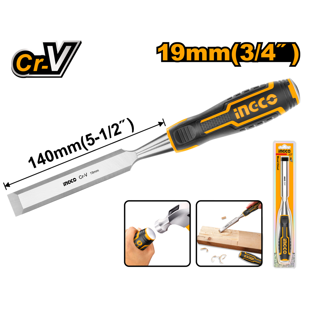 Стамеска INGCO HWC0819 INDUSTRIAL 19x140 мм Стамеска INGCO HWC0819 INDUSTRIAL 19x140 мм