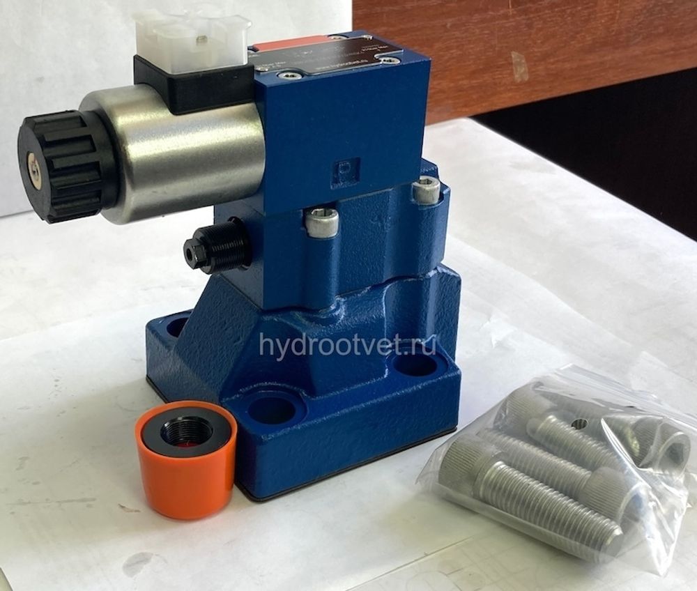 DBW20B2-5X/315CW220-50N9K4 - Предохранительный клапан Ду25 с давлением настройки до 315 бар, управление - X и Y - внутренние с разгрузкой B = открыт с электроуправлением W220