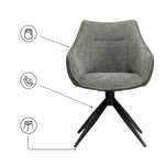 Стул на металлокаркасе Woodville Kansas gray, graphite gray, black, ножки черные