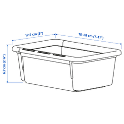 IKEA KACKLA  (ИКЕА КАКЛА)  -  Контейнер раздвижной - белый 18-28x13 см