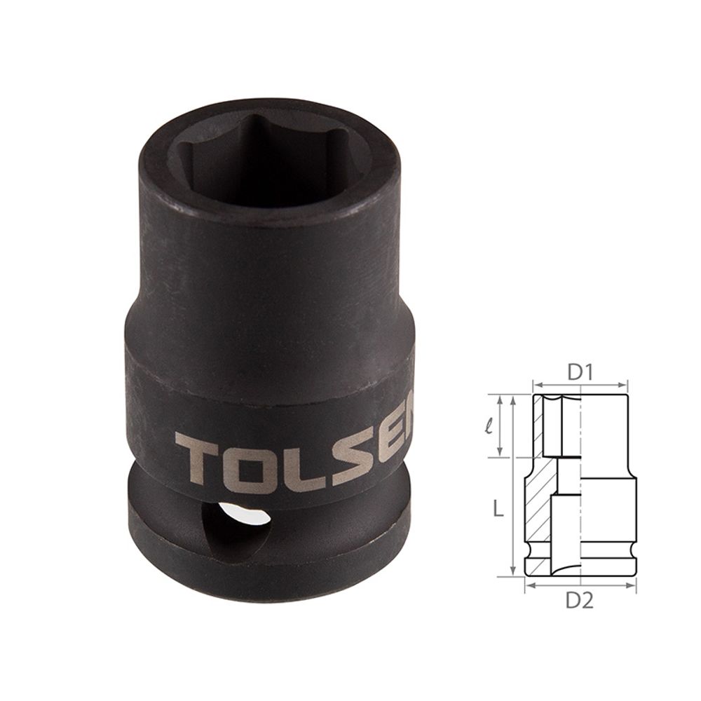 TOLSEN (TT18213) Головка торцевая ударная шестигранная 1/2", 13 мм TOLSEN (TT18213) Головка торцевая ударная шестигранная 1/2", 13 мм