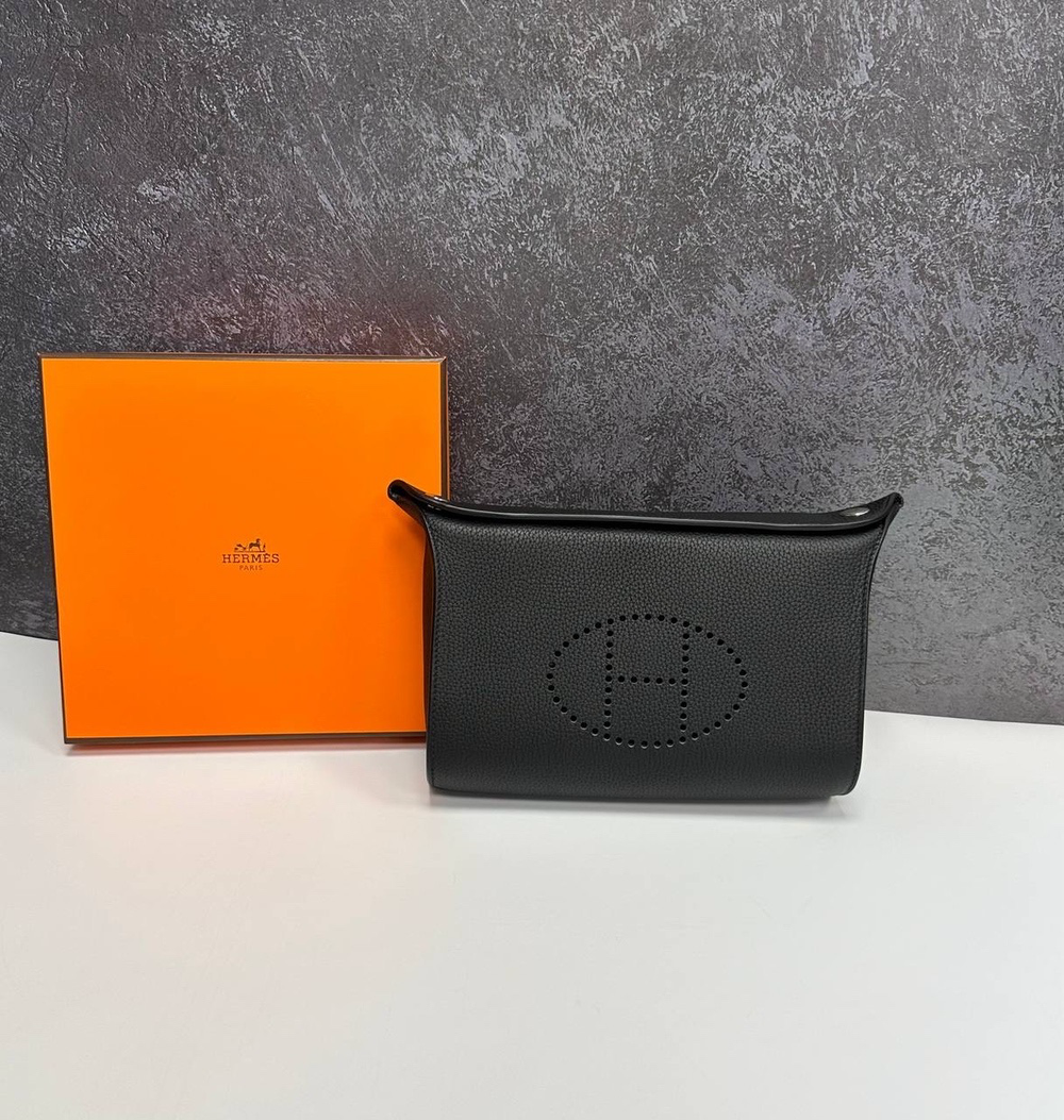 Нагрудная сумка слинг Hermes Evelyne Belt чёрная