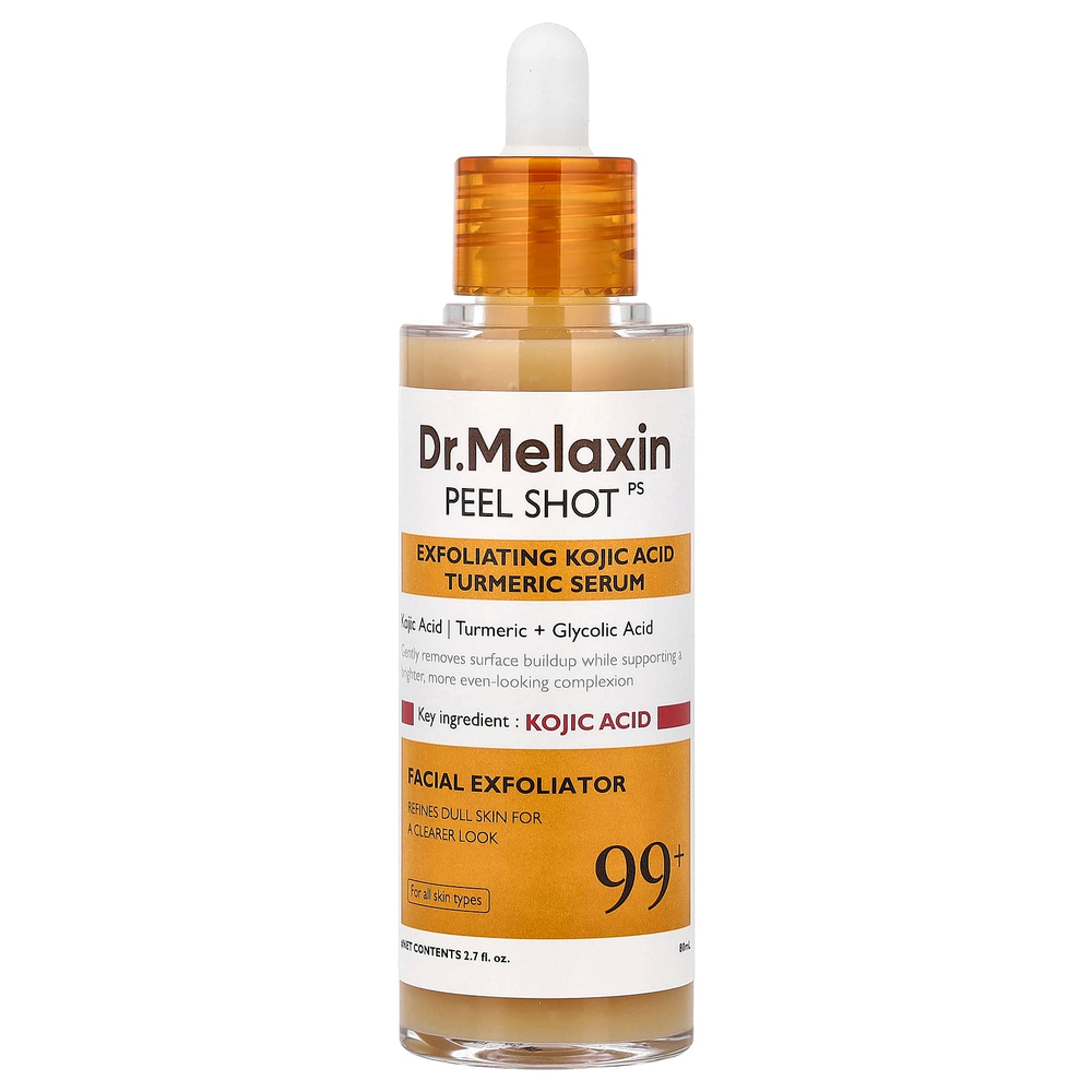 Dr.Melaxin, Peel Shot, отшелушивающая сыворотка с койевой кислотой и куркумой, для всех типов кожи, 80 мл (2,7 жидк. унции)