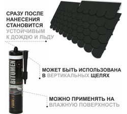 Герметик битумный, черный, Fome Flex,Bitumen, 300 мл