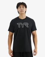 Футболка мужская TYR MEN'S CLIMADRY RAGLAN TECH TEE BIG LOGO - SOLID (Черная) - MPTRSL3A-001