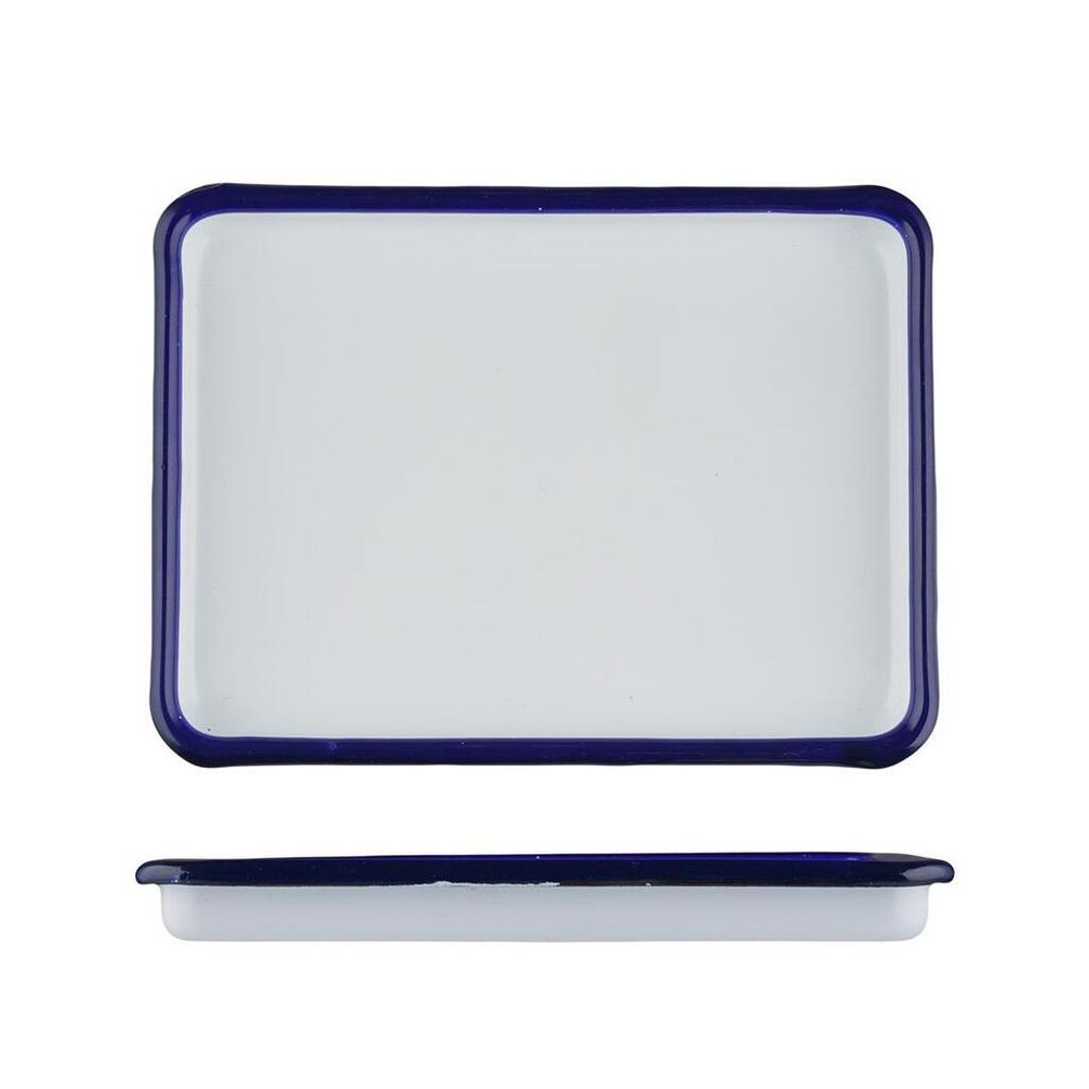 Блюдо прямоугольное 17*12,6*1,8 см 250 мл Blue Rim эмалированая сталь SUNNEX [1]