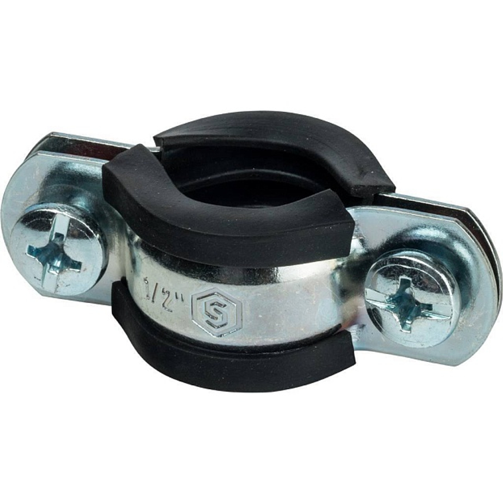 Хомут для труб двухвинтовой STOUT - 1/2" (20-24 мм, с гайкой)