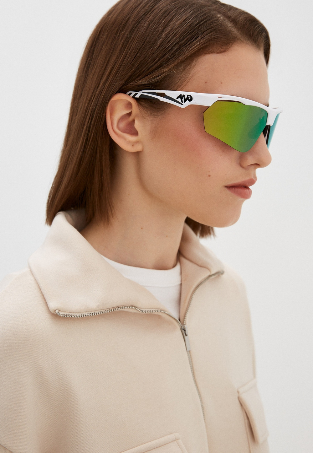 Спортивные очки 720armour Orca / Matte White / HC Violet Green/ Cylinder Lens