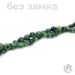 Нить бусин с огранкой цоизит 6 мм