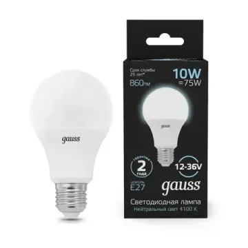 Лампа LED A60 10W E27 4100K 202502210 Gauss