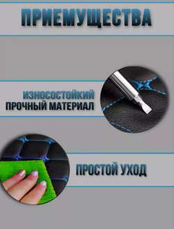 Чехлы на козырьки ЛАДА Ларгус, РЕНО Логан, Дастер, Сандеро (синяя нить Бабочка)