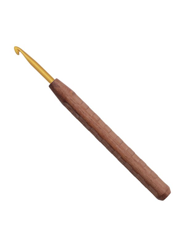 Крючок для вязания AddiNature Walnut Gold ⌀5.0 мм, 16 см, с ручкой из грецкого ореха