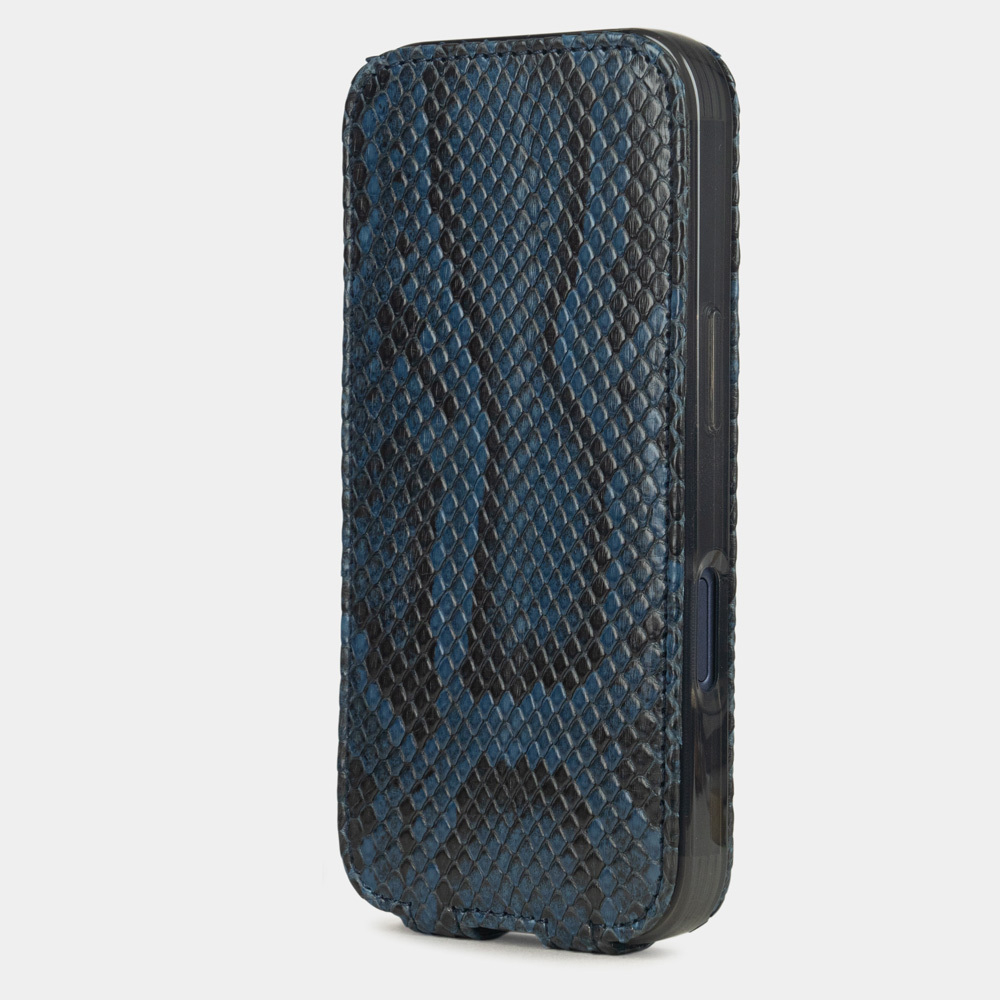 Чехол для iPhone 18 Pro Max / 17 Pro Max - кожа питона, синий