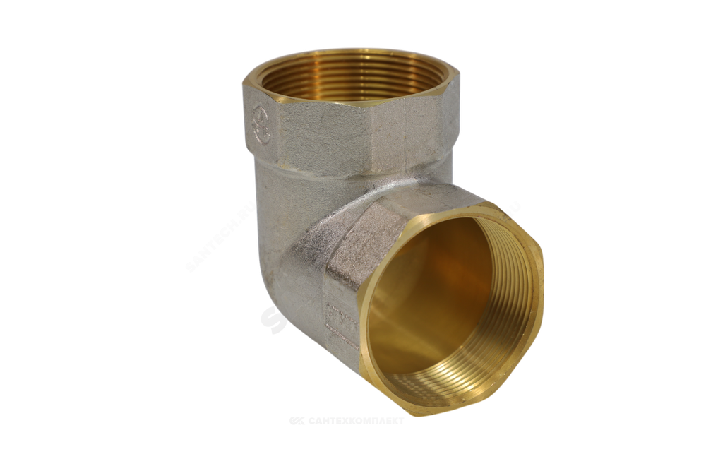 Угольник латунь никель Ду 15 (1/2") ВР/ВР 9001 ГОСТ 32585-2013 Aquasfera 9001-01