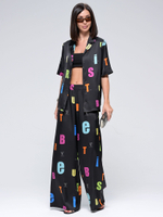 Костюм с рубашкой летний шелковый "ART SILK", 713.9061.06.06, цвет черный шрифт
