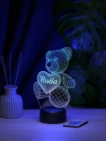 Ночник "Мишка именной Вова" - подарок мальчику