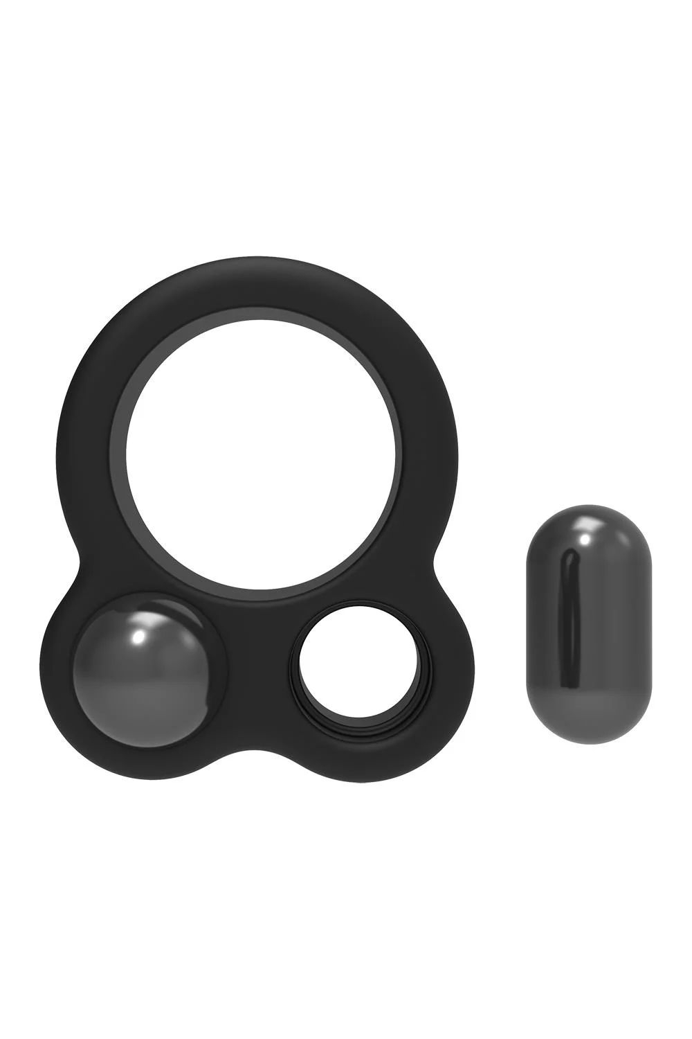 Черное эрекционное кольцо с утяжелителями Cockring Dual Weight (Цвет: черный)