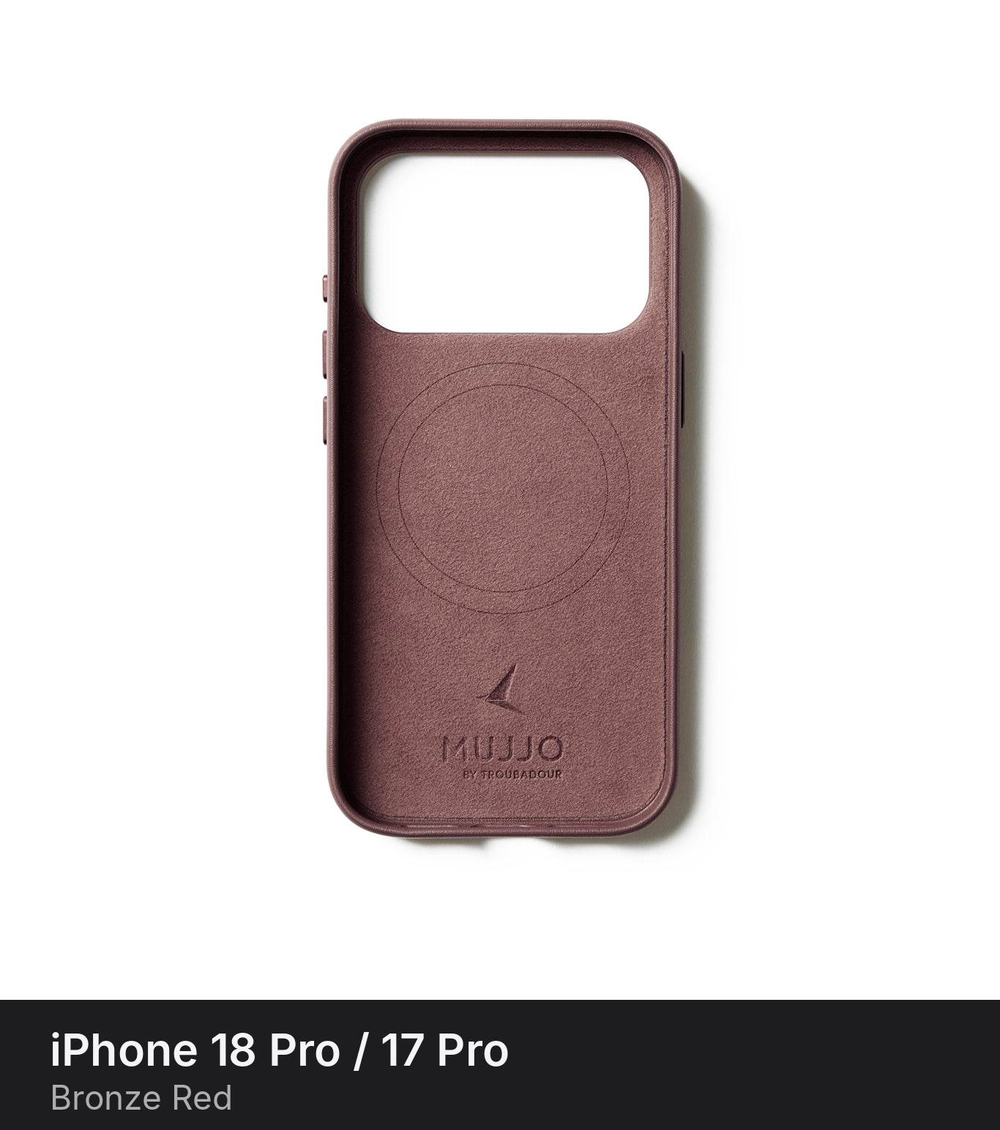 Чехол Mujjo Leather Case для iPhone 18 Pro / 17 Pro Bronze Red