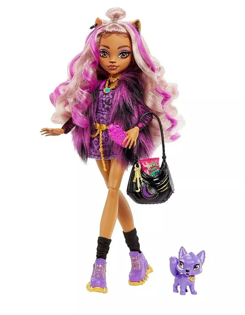 Кукла Монстер Хай Клодин Вульф с питомцем 3 поколение | Monster High Clawdeen Wolf with Pet HHK52 3g персонаж (6+)