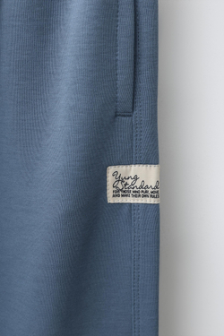 ZARA БРЮКИ STRAIGHT ИЗ ТКАНИ ИНТЕРЛОК, ПАСТЕЛЬНО-СИНИЙ