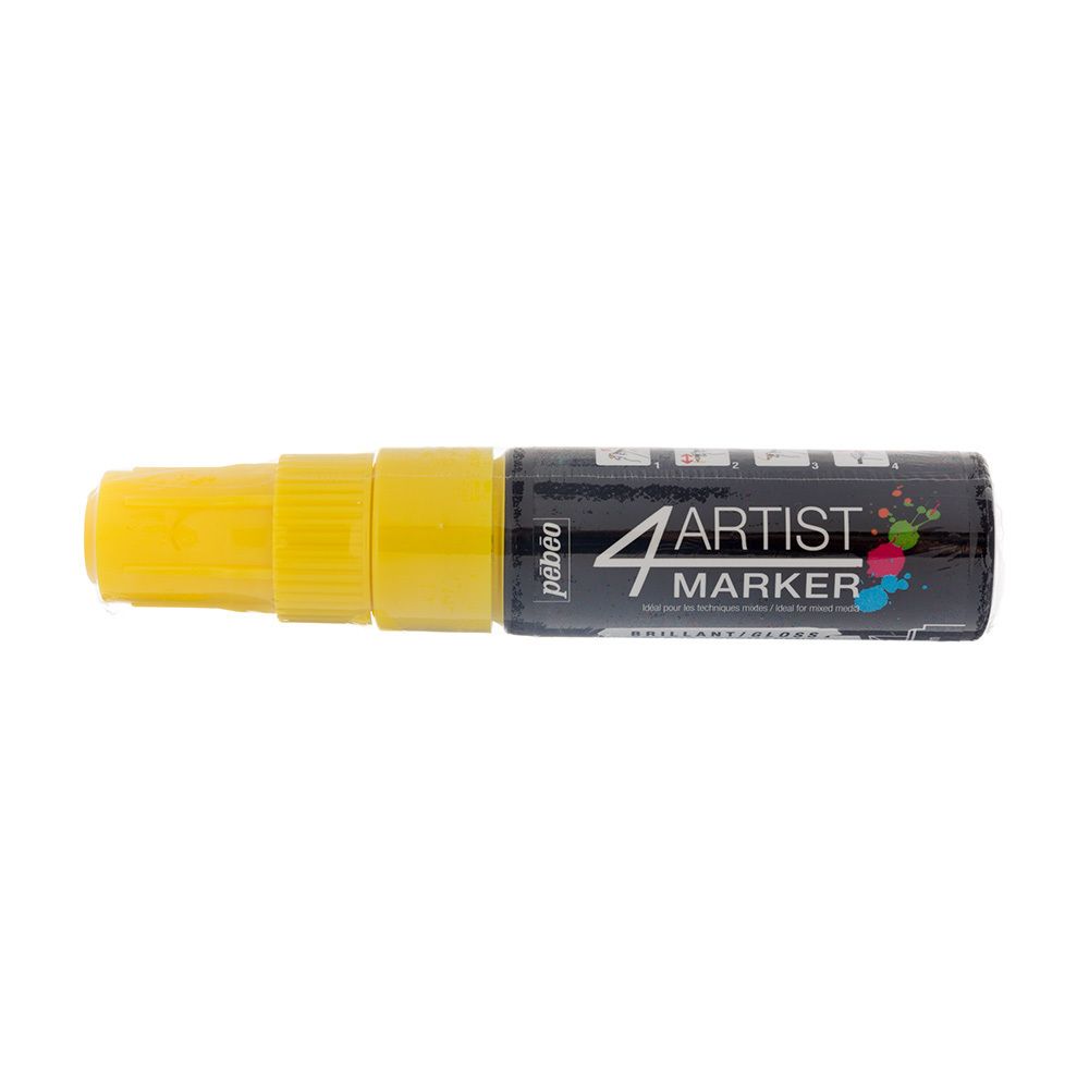 Маркер художественный 4Artist Marker на масляной основе 8 мм, перо скошенное, 3 шт, 580202 желтый, Pebeo