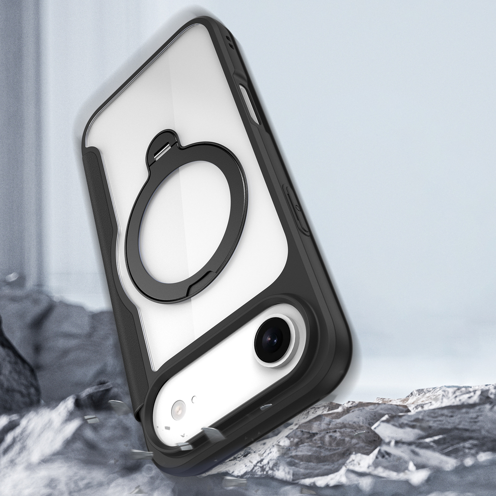 Чехол книжка с поддержкой MagSafe от Dux Ducis для iPhone Air, серия Skin X Pro Series Case (версия с магнитной откидной подставкой)