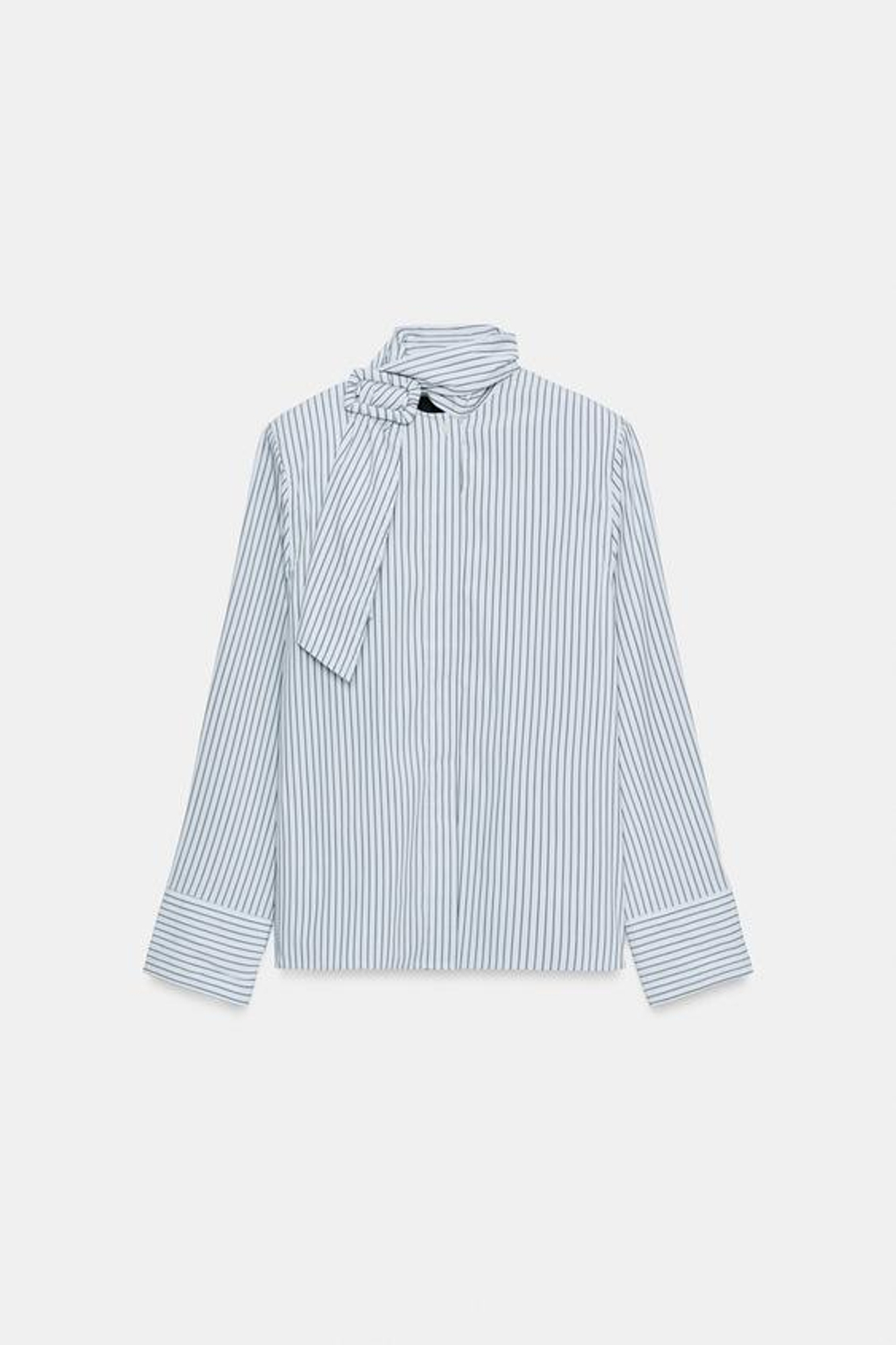 ZARA РУБАШКА В ПОЛОСКУ С ПОДПЛЕЧНИКАМИ И ПРЯЖКОЙ, НЕБЕСНО-ГОЛУБОЙ