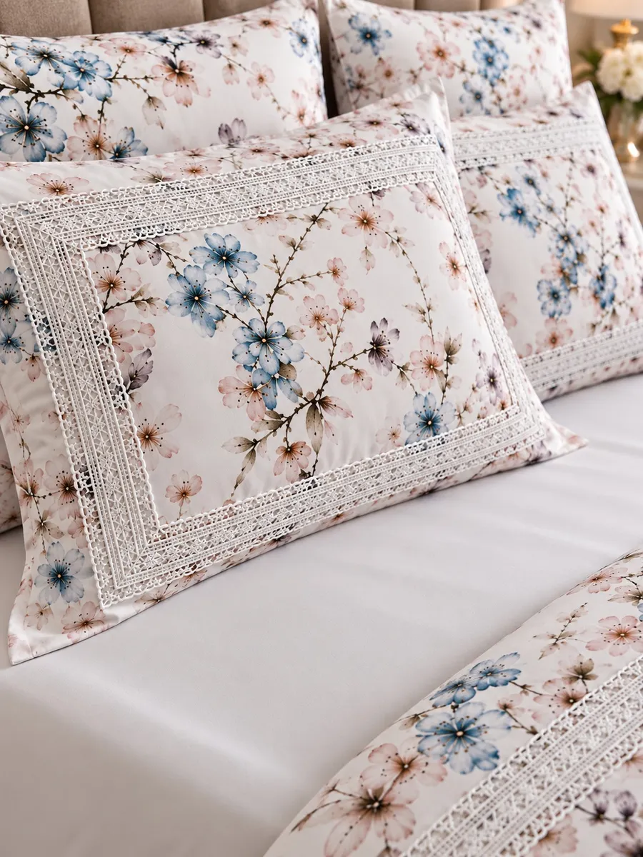 Gelin Home КПБ 6 пр. EBRU синий цвет пододеяльник 200*220, простынь 240*260, наволочки 50*70 2шт, декоративные наволочки 50*70 2шт GLNN546 — фото 4