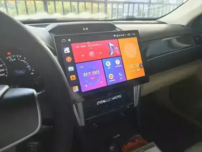 Магнитола для Toyota Camry 55 2014-2018 (рамка серебро) - Teyes LUX ONE 360 монитор 12.3" 2K QLED на Android 10, Быстрая, CarPlay, 4G SIM-слот, 4 камеры в комплекте