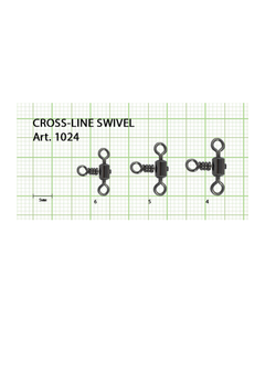 Вертлюжок рыболовный Fish Crystal  цилиндрический на три направления CROSSLINE SWIVEL 1024 №6 (5 упаковок)