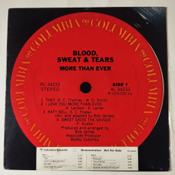 Винтажная виниловая пластинка LP Blood, Sweat and Tears More Than Ever (USA 1976) (Promo)