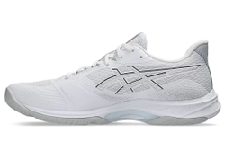 Мужские кроссовки для бадминтона/сквоша Asics Netburner Ballistic FF 4 — white/pure silver