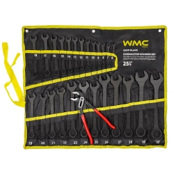 Набор ключей комбинированных и рожковых 25пр. WMC TOOLS WMC-5261P+1 BLACK