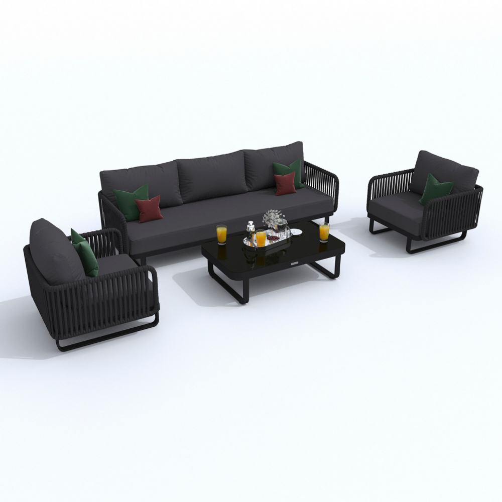 Лаунж зона Ideal Patio БЕЛЛИСА с трехместным диваном - антрацит
