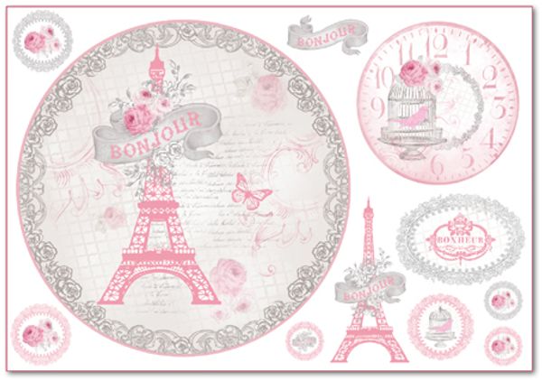 Бумага рисовая La Vie en Rose Tour Eiffel, Stamperia, 1 лист