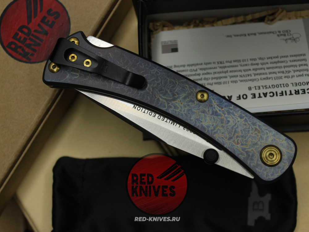 Нож Buck 110 Slim Pro TRX Titanium (Legacy Collection 2023) - матовый огненый титан