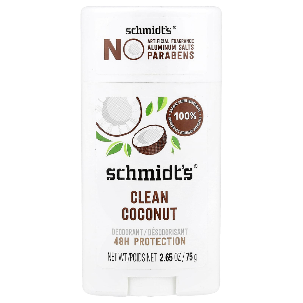 Schmidt's, дезодорант, чистый кокос, 75 г (2,65 унции)