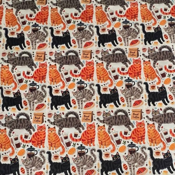 КОТЫ И КОФЕ, отрез 25 см 4