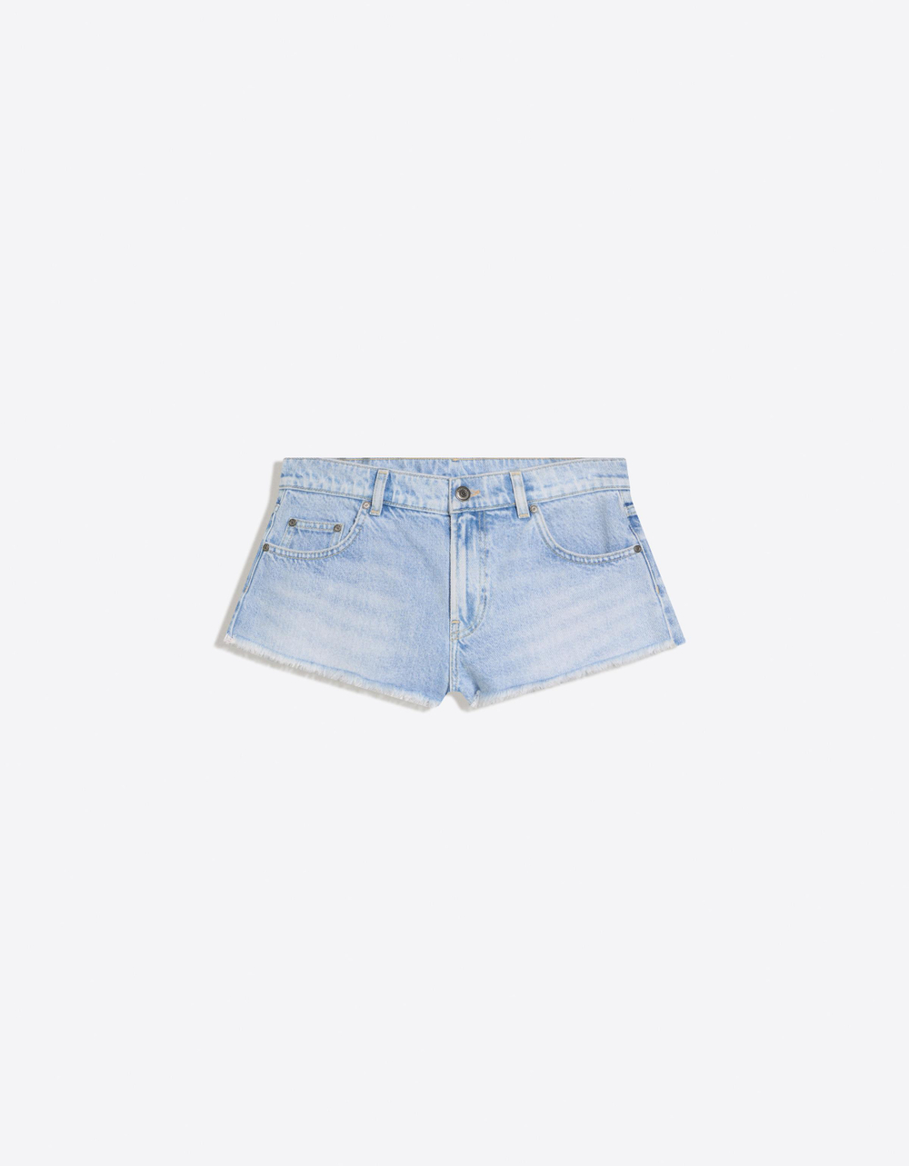 Женские джинсовые мини-шорты с необработанным краем - BERSHKA
