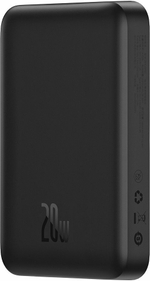 Внешний аккумулятор с магнитом повербанк 10000mAh 20W чёрный Magnetik Mini WireLess BASEUS PPCXM10