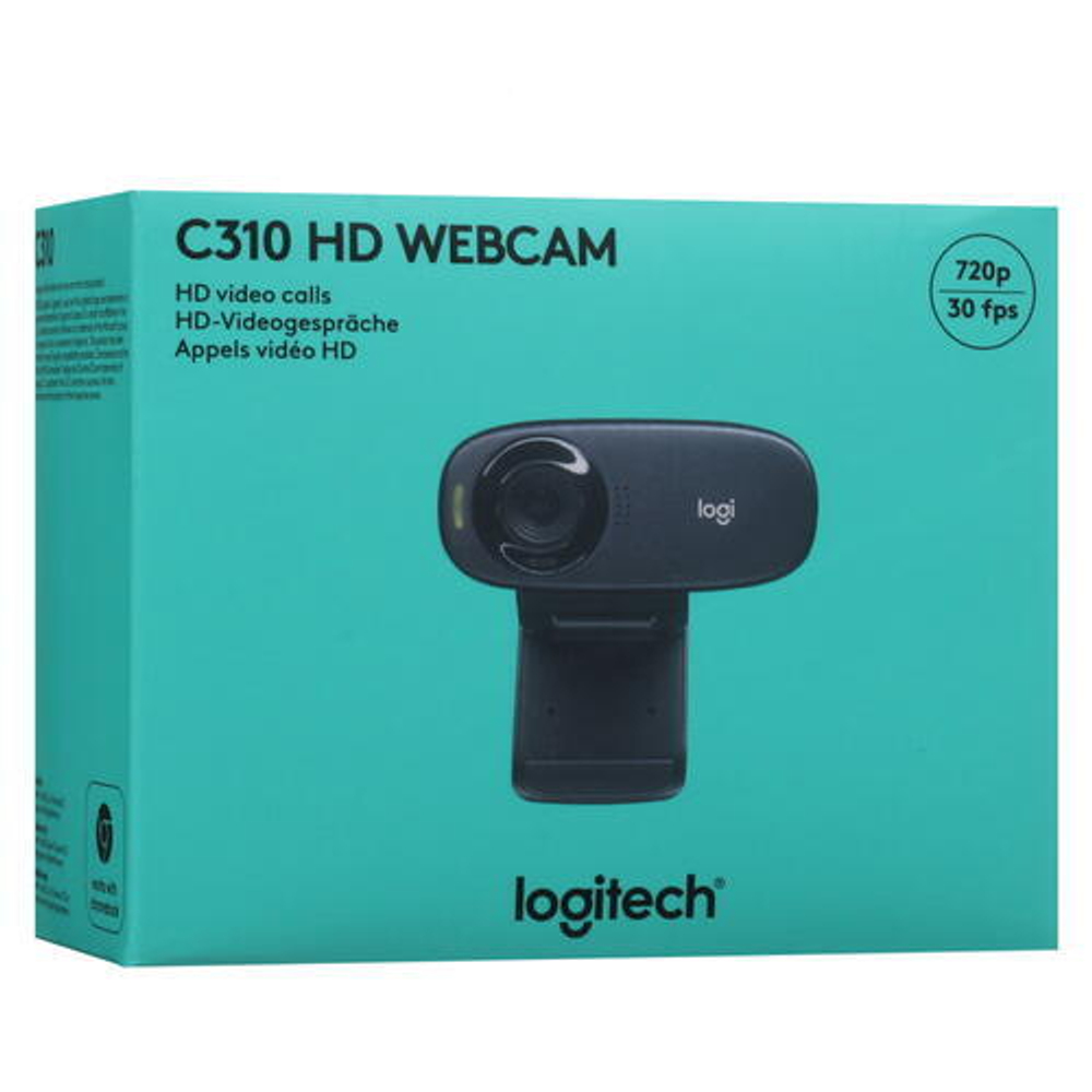 Веб-камера Logitech C310, 1Мп, черный, HD, 1-mic, 30FPS, USB 1.5м (960-001000)