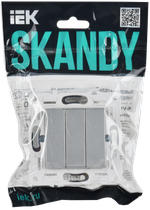 SKANDY Выключатель 3-клавишный 10А SK-V11S серебряный IEK